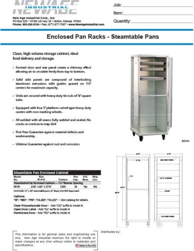 Enclosed Pan Racks – Steamtable Pans