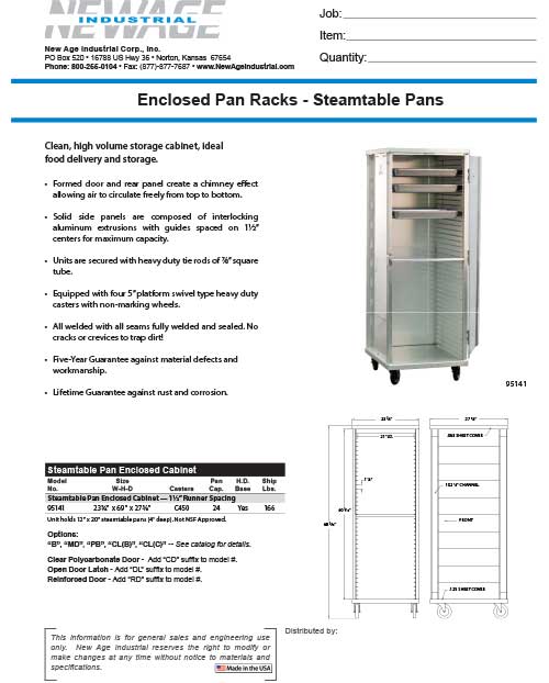 Enclosed Pan Racks – Steamtable Pans