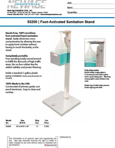 Foot-Activated Sanitation Stand