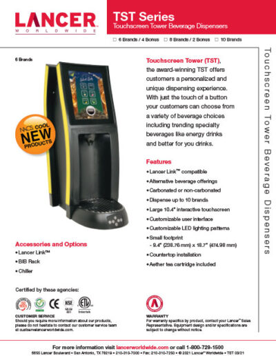 TST Series Touchscreen Tower Beverage Dispensers