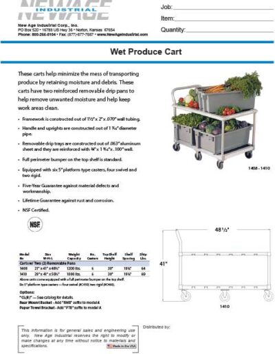 Wet Produce Cart