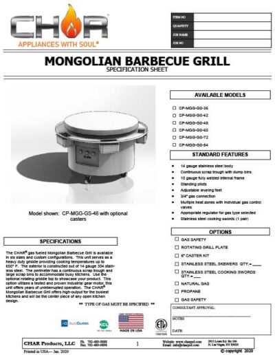Mongolian Barbecue Grill
