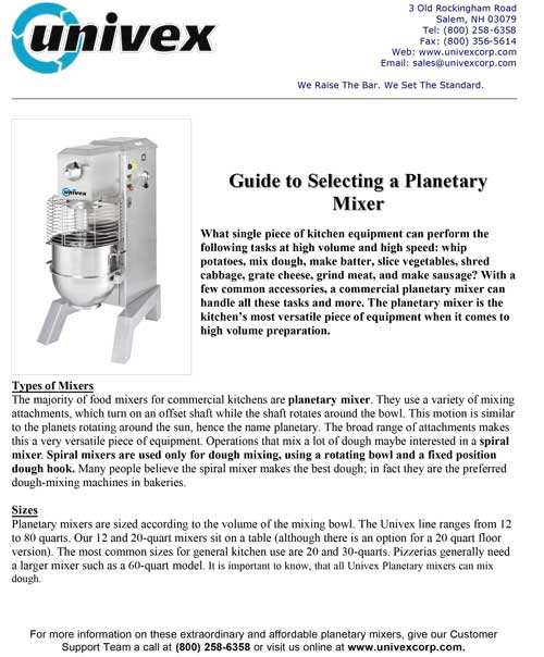 Planetary Mixer Guide