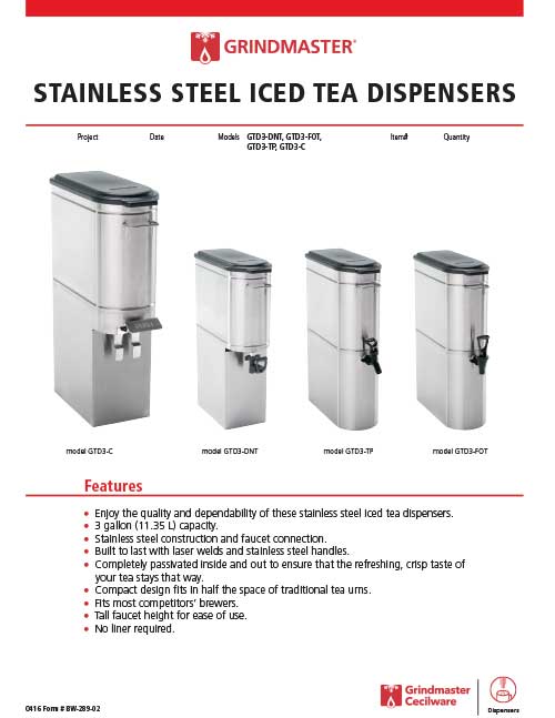 Grindmaster Iced Tea Dispensers
